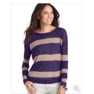 Loft two-toned purple striped sweater